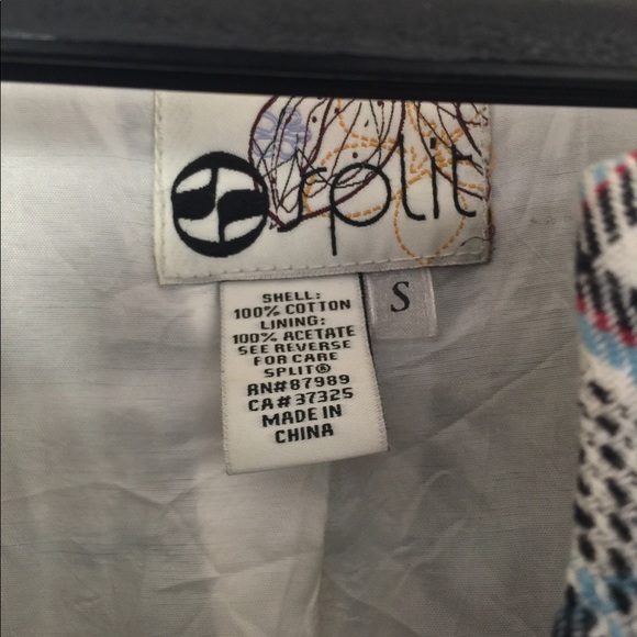 Split Plaid Button-Up Coat - Picture 2 of 2